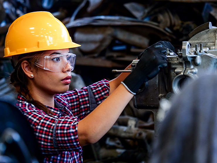 Woman working in manufacturing