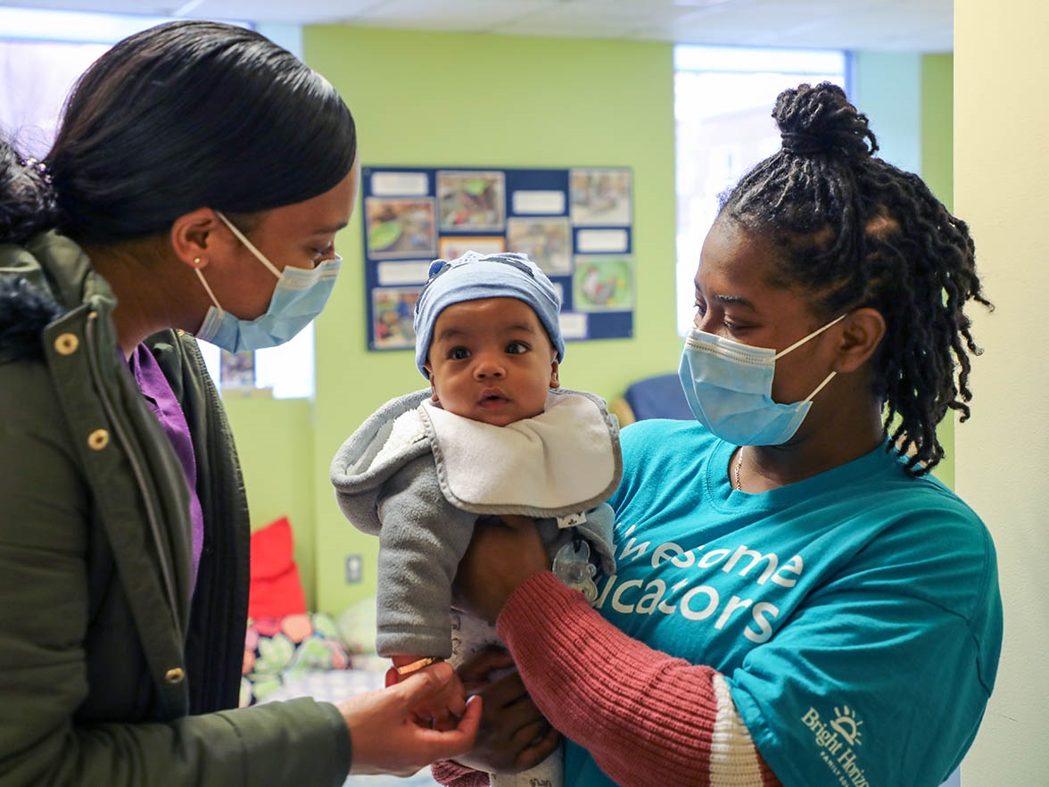 Bright Horizons hub center caring for an infant