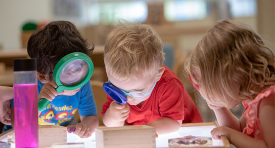 Young children learning at a local daycare preschool