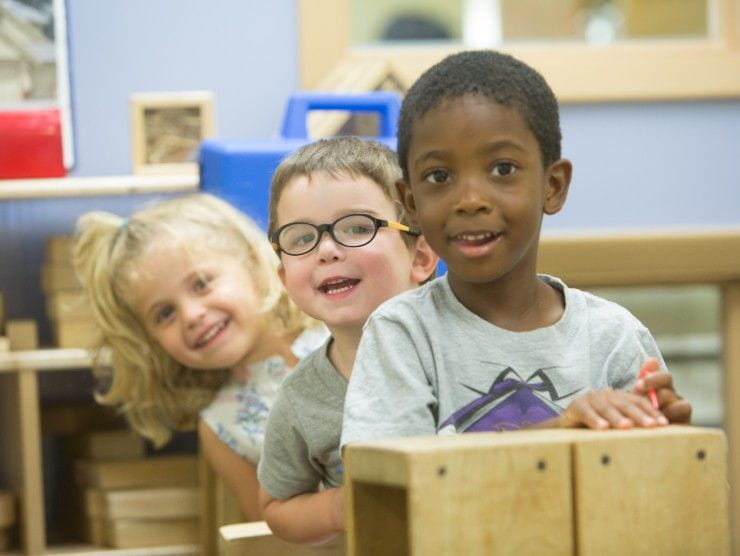 three kids playing