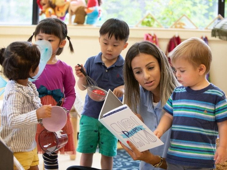 teacher with children