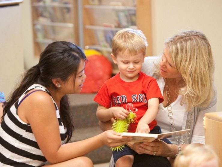 mother and child and teacher