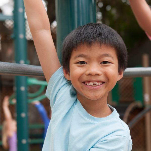 boy in playground summer camp