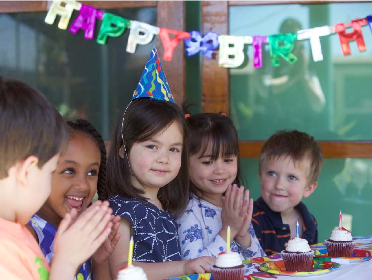 Child at birthday party