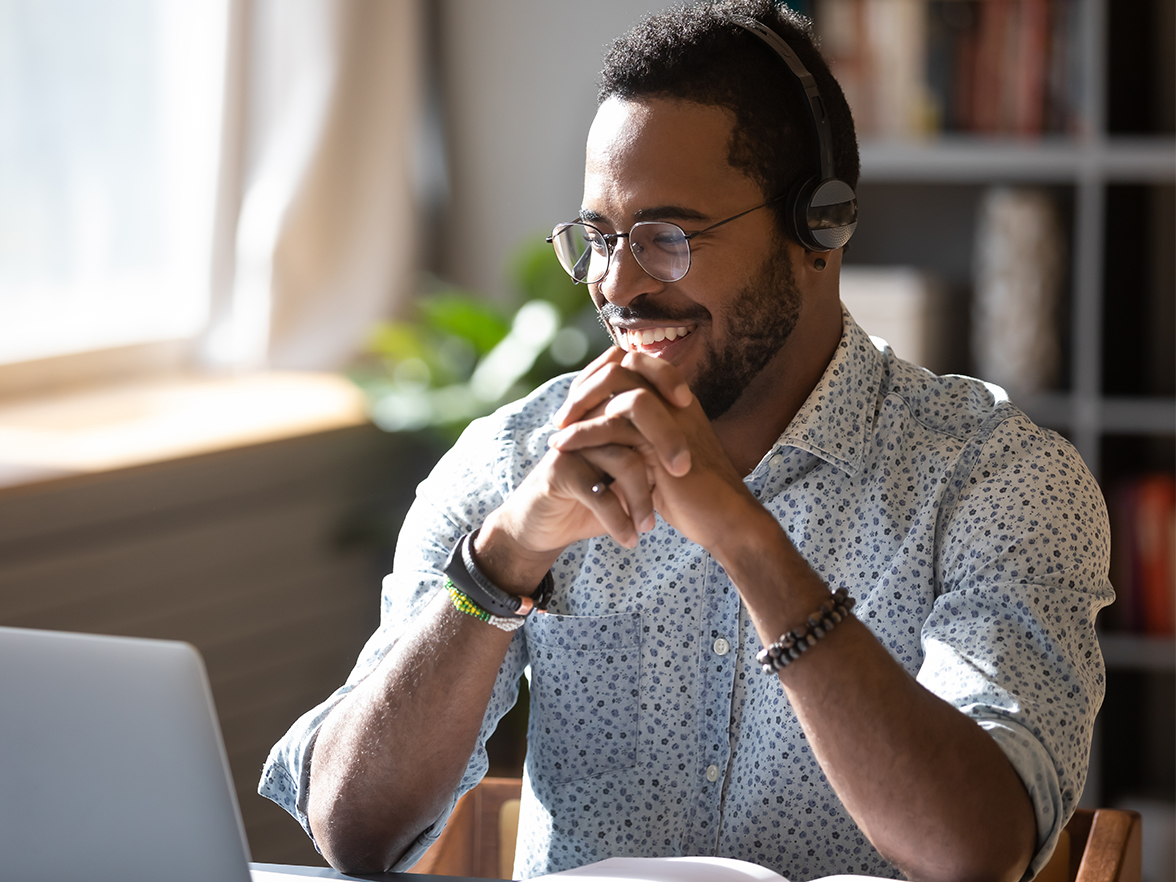 young professional at his home office laptop