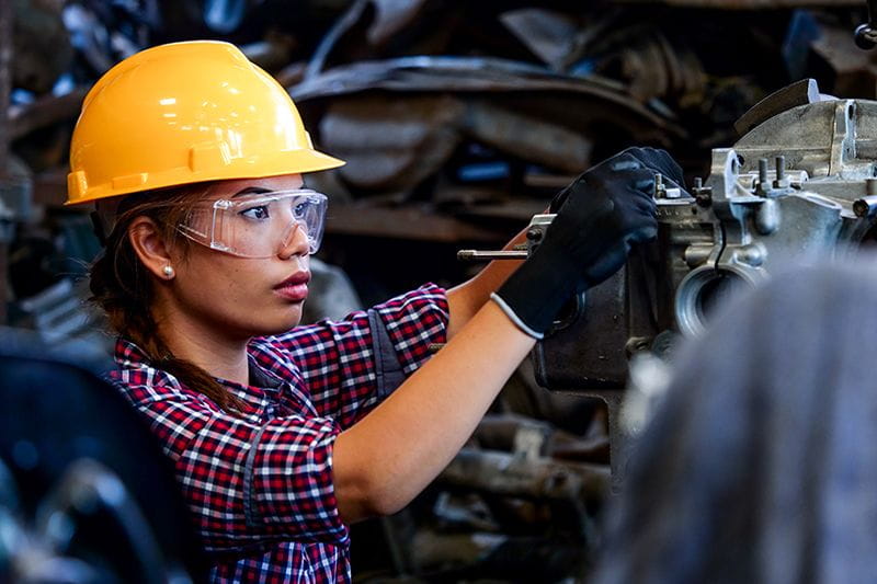 Woman working in manufacturing