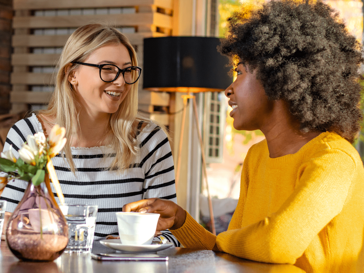 white and black women talking