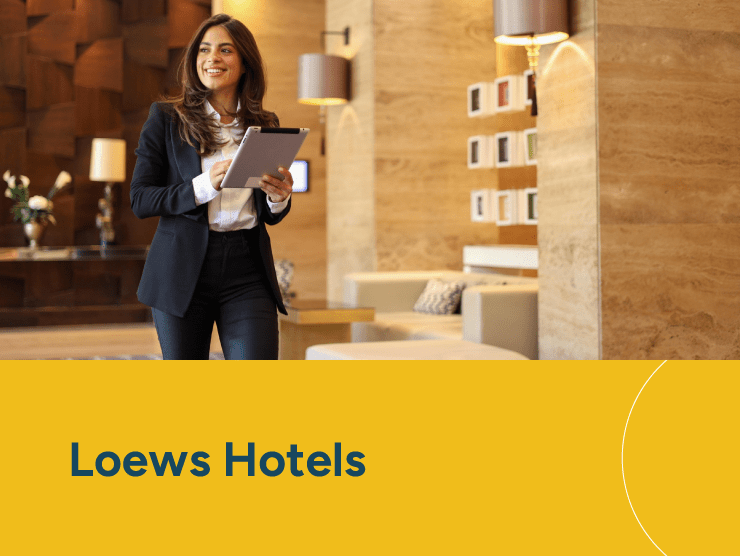 Loews Hotels with hotel employee on an ipad