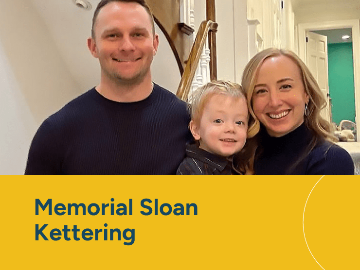 Memorial Sloan Kettering with parents and a toddler