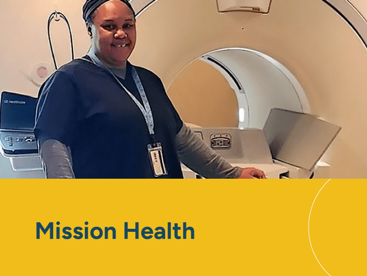 Mission Health with a healthcare worker