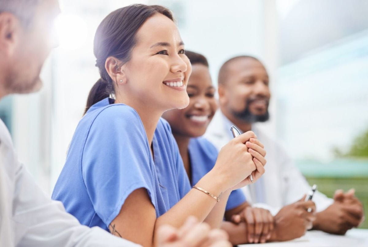 nurses having a meeting