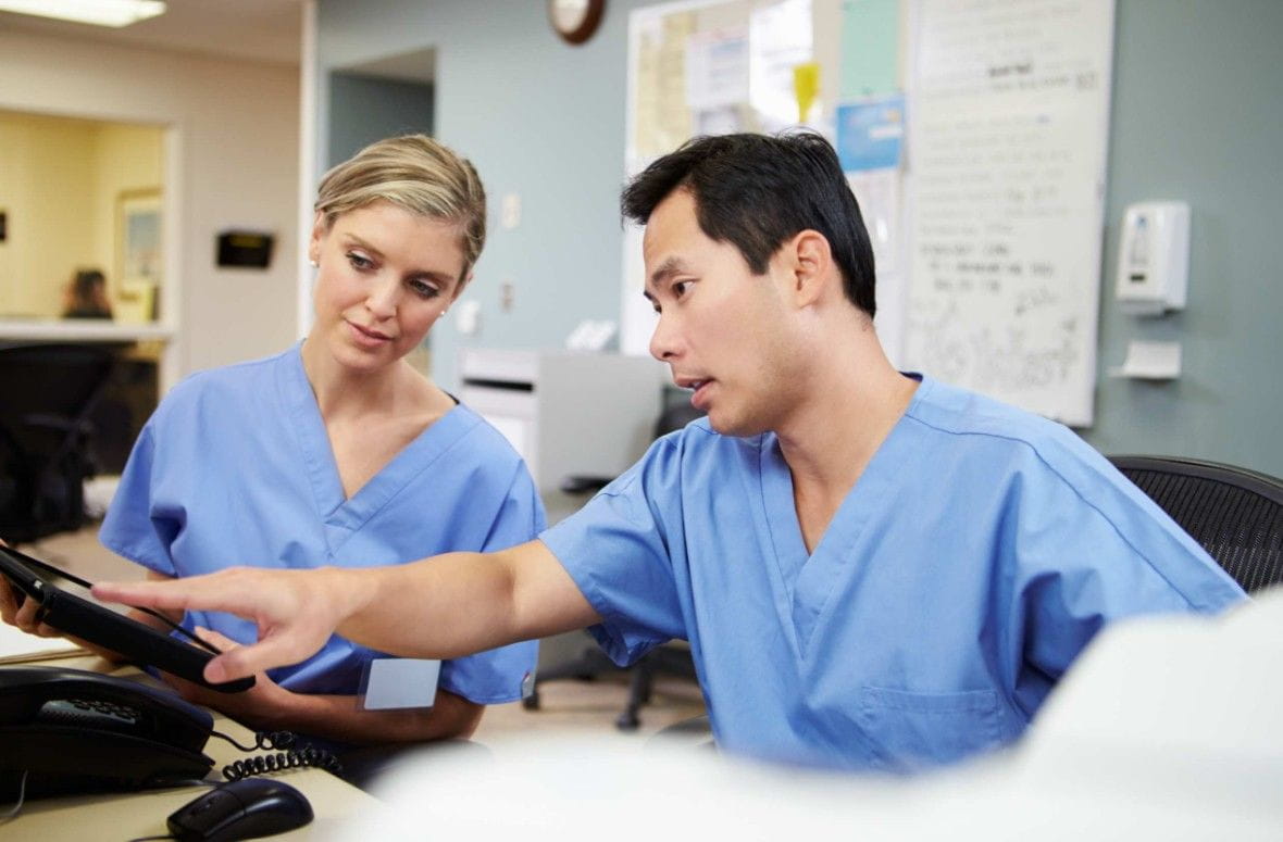 nurses working together
