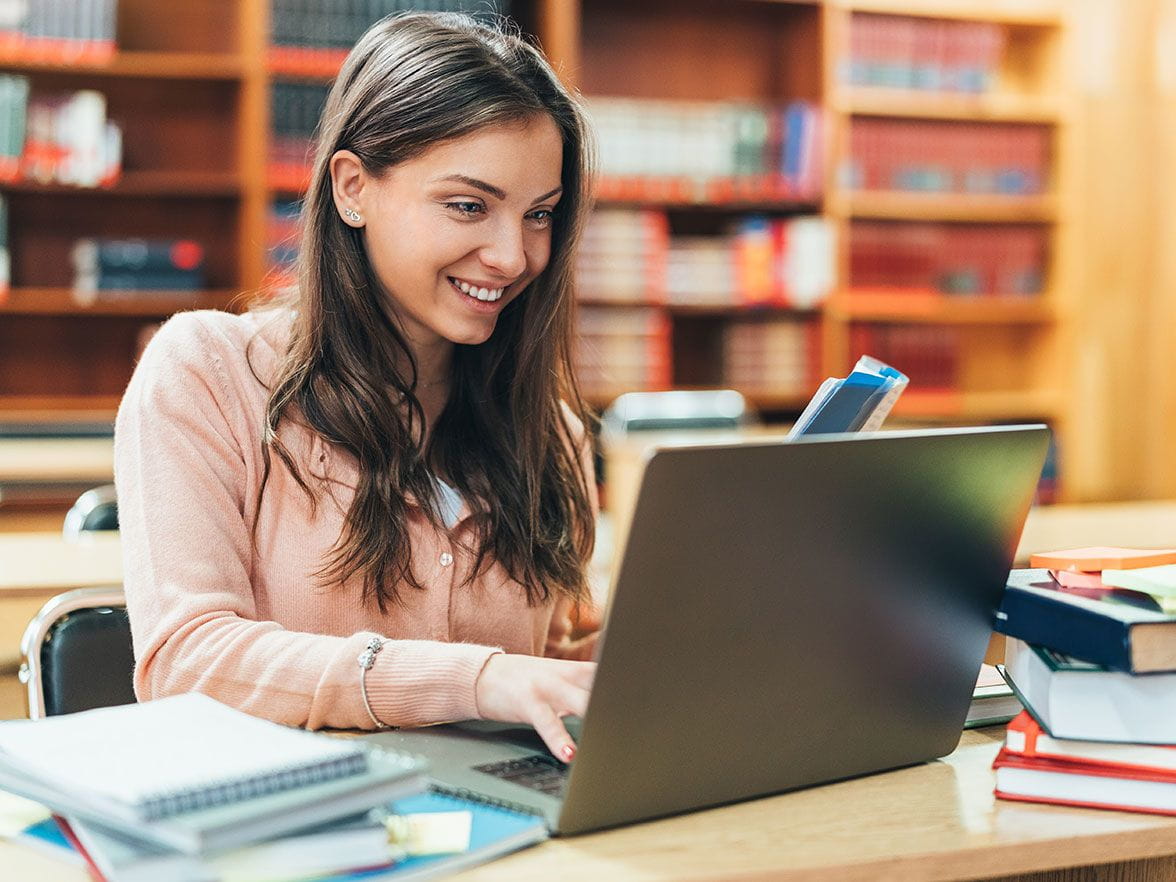 Young professional working on laptop