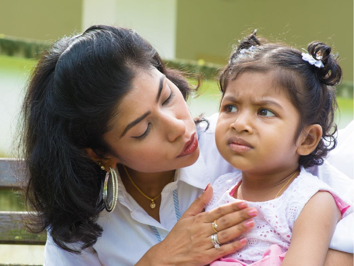 Child being cared for while sick