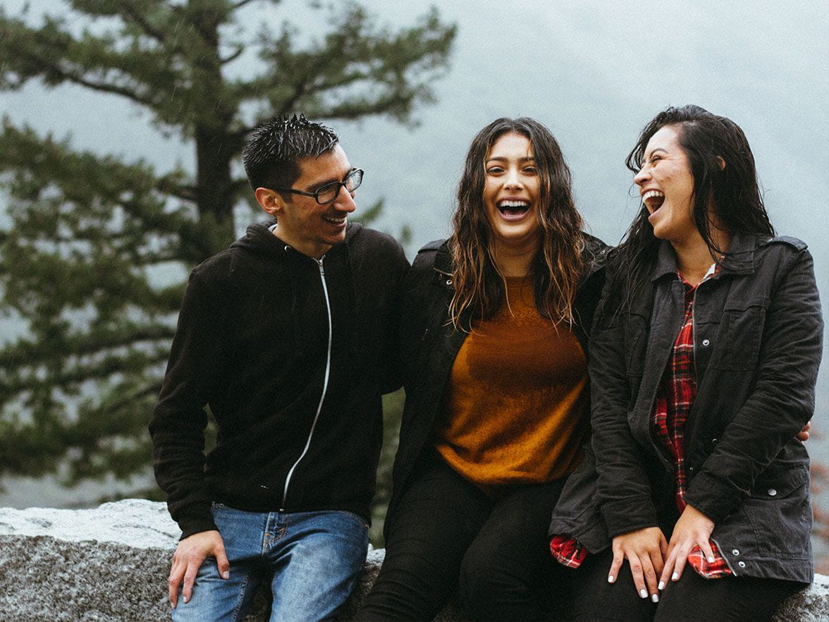 Group of hispanic friends laughing