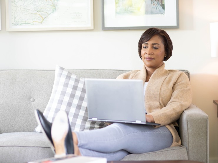 woman doing homework