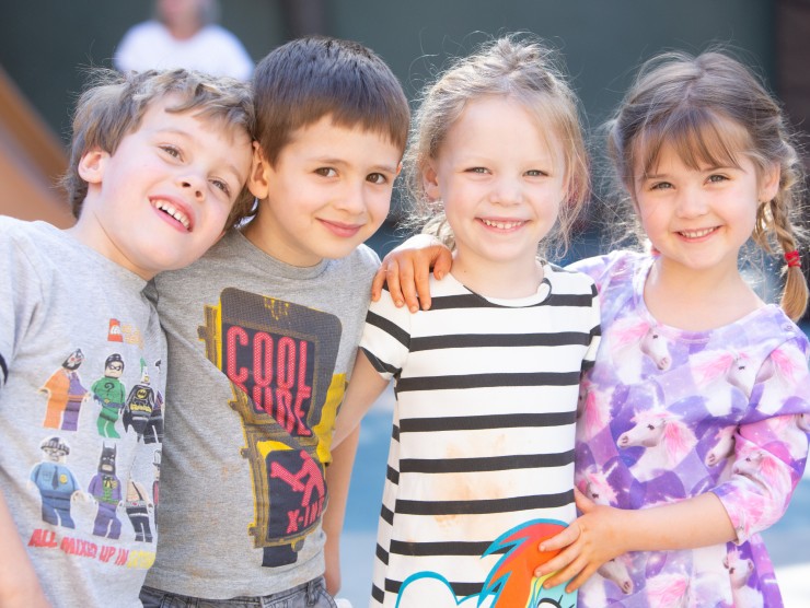 group of children smiling 