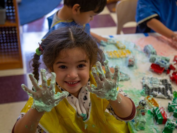 child with paint