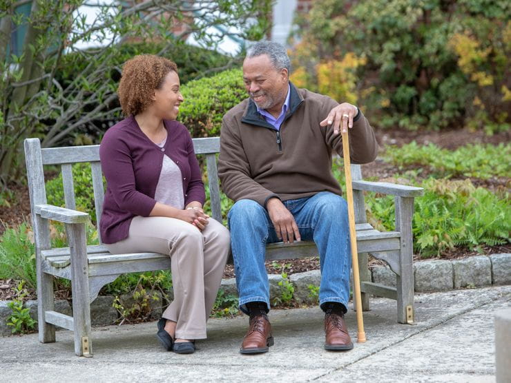 daughter and father sitting 