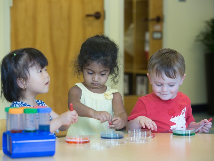 kids playing at table