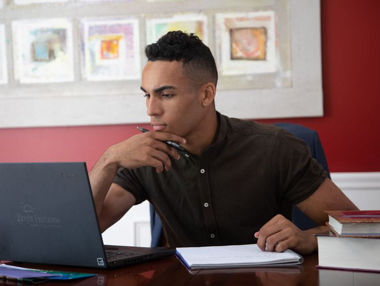 man studying 