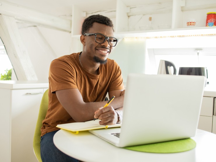 adult learner sitting at desk 