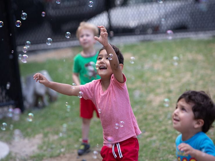 kids and bubbles
