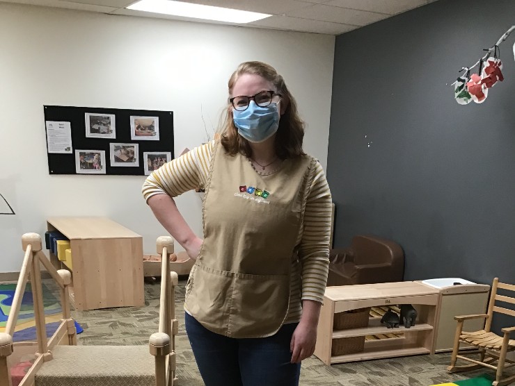 teacher standing in classroom 