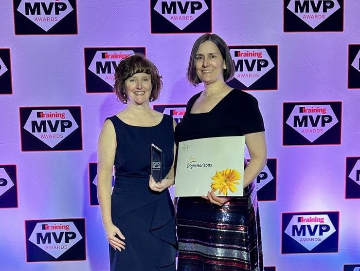 bright horizons employees with award