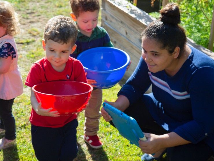 children playing outside 