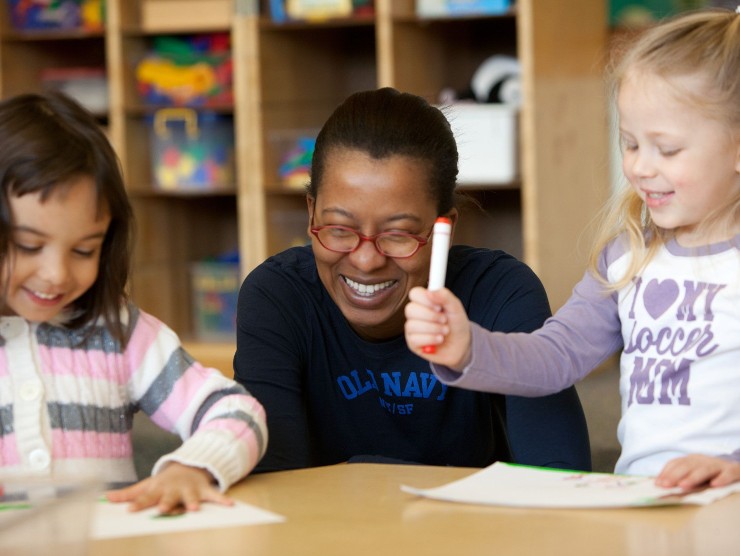 teacher with children 