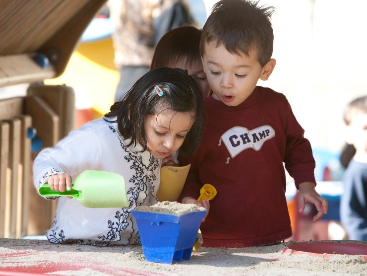 toddlers playing outside