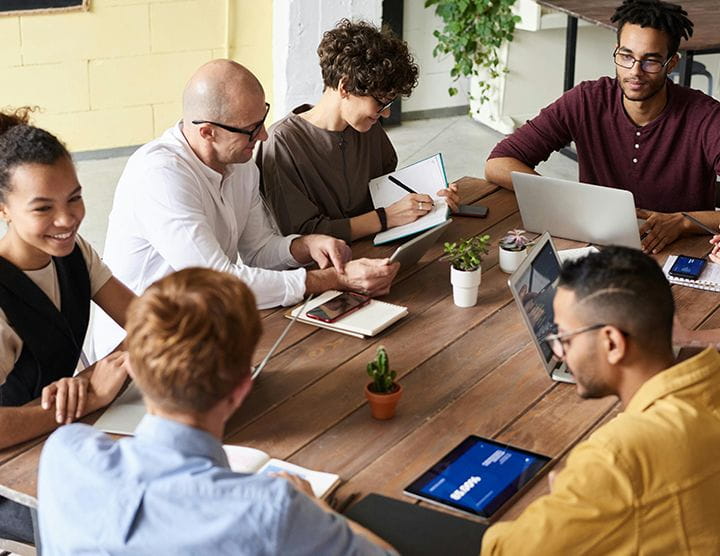 Team meeting and collaboration