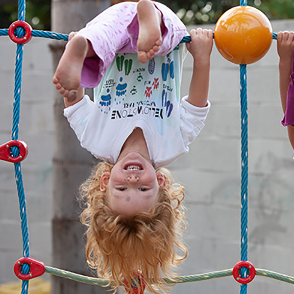 girl playing on playground