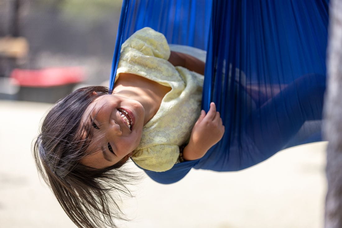 A child playing on a playground