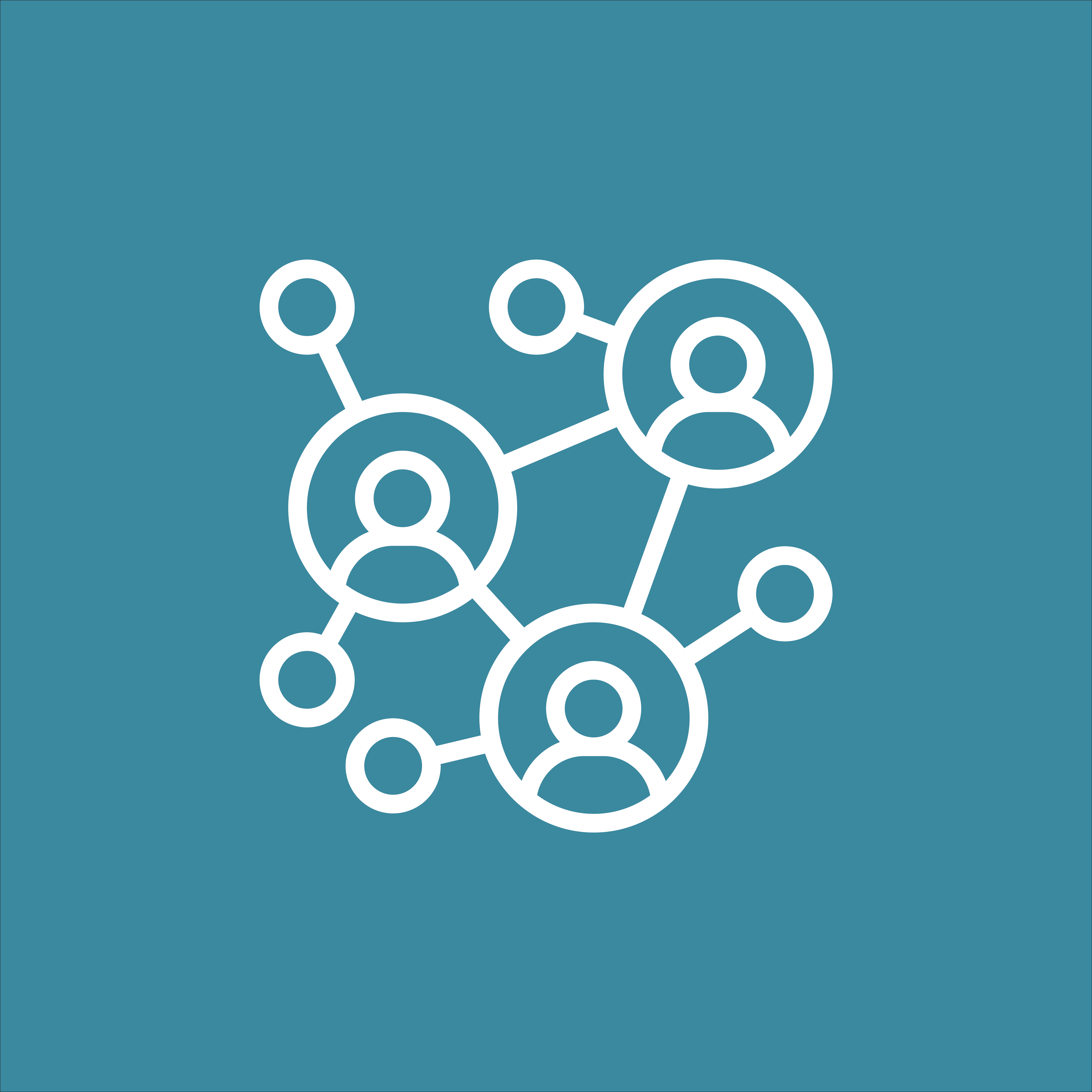 A network of connected people. 