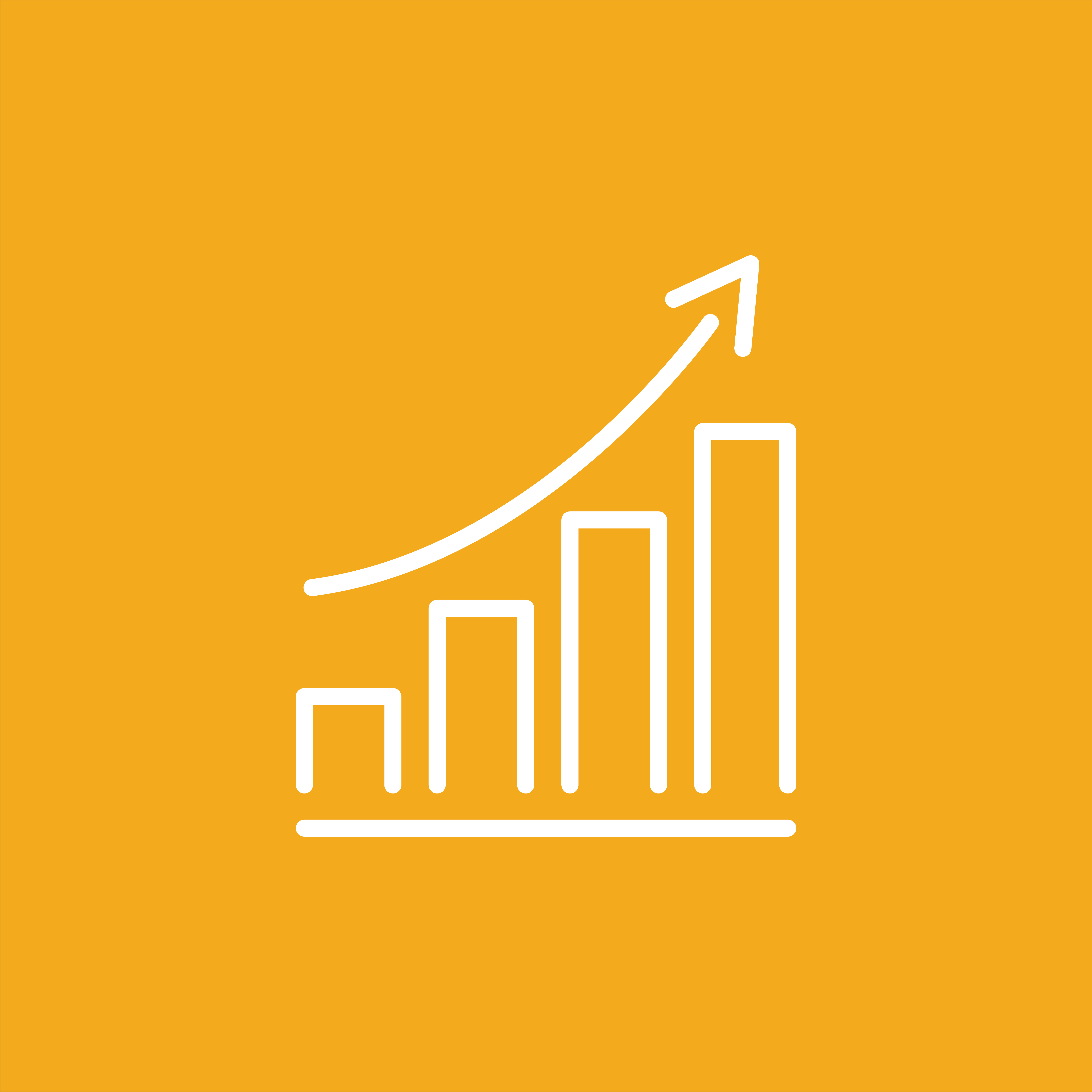 An icon of a rising bar graph. 