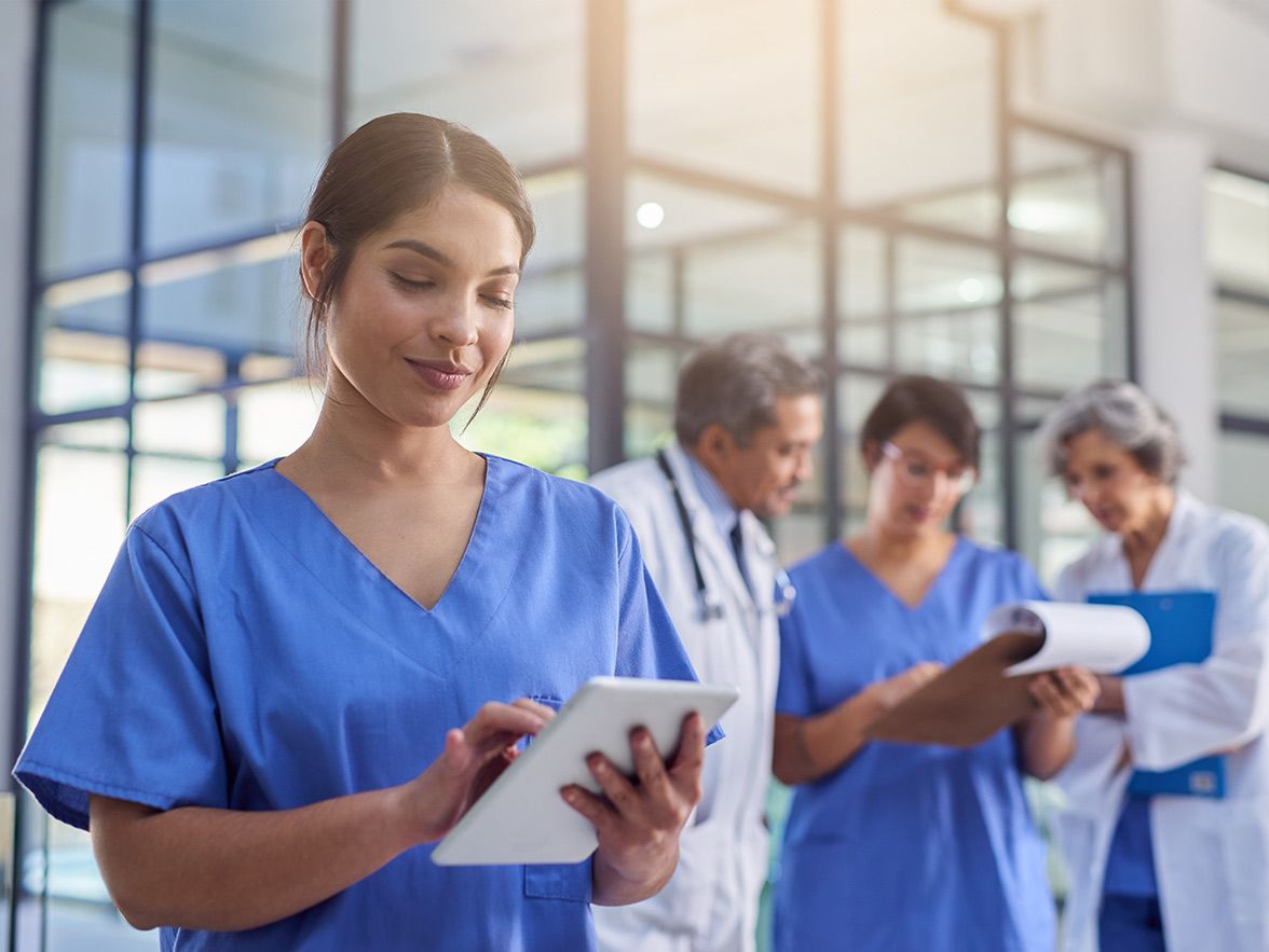 Healthcare professionals collaborating