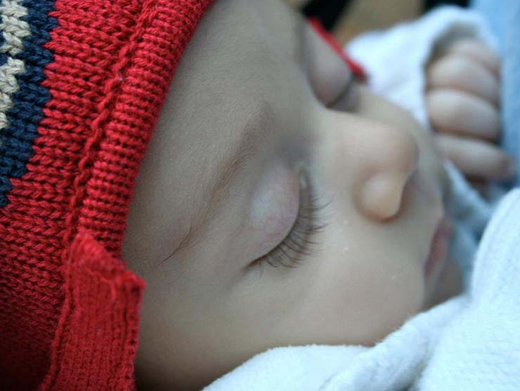 sleeping newborn baby