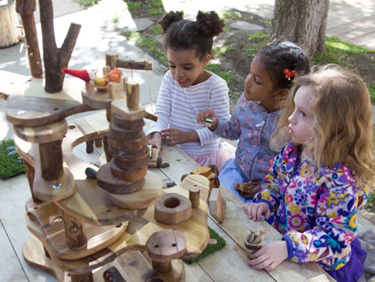preschoolers doing STEM activity at home