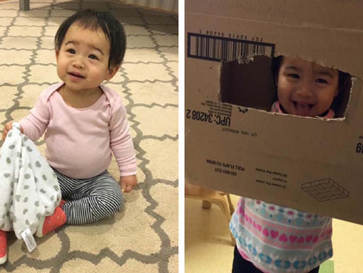 baby in her infant stage vs her toddler stage