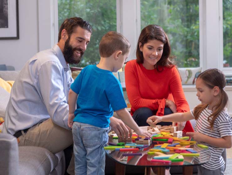 family celebrating new years eve with kids activities