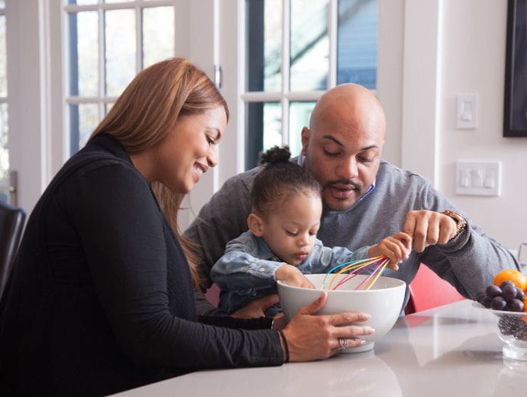 Family baking together as a tradition