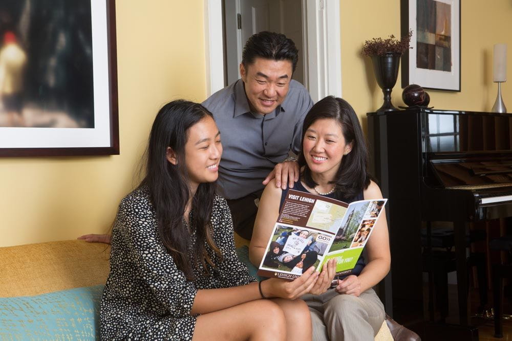 Student reviewing financial aid forms for education