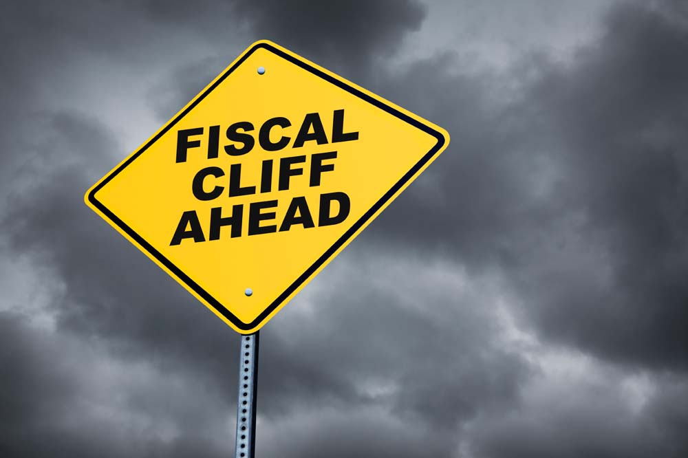 Discussing four ways to navigate the fiscal cliff illustrated with charts