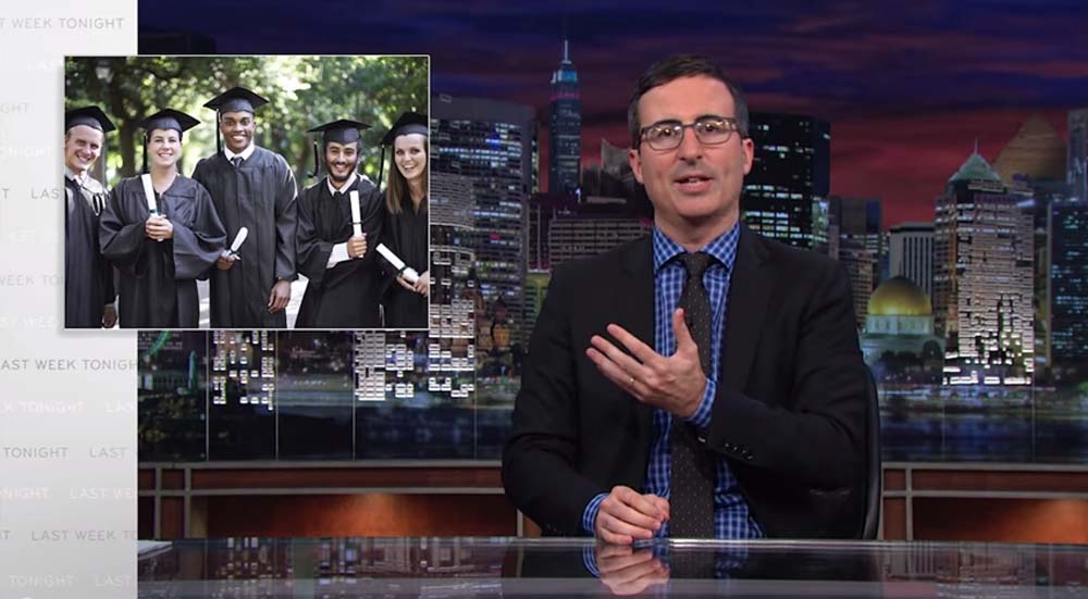 John Oliver talking about for-profit colleges
