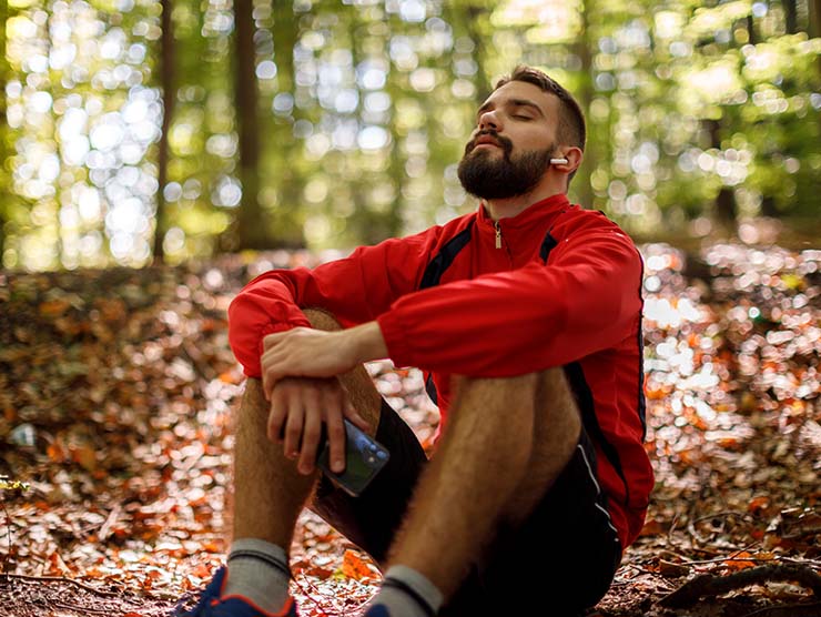 A man enjoying nature.