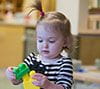 Toddler playing with legos