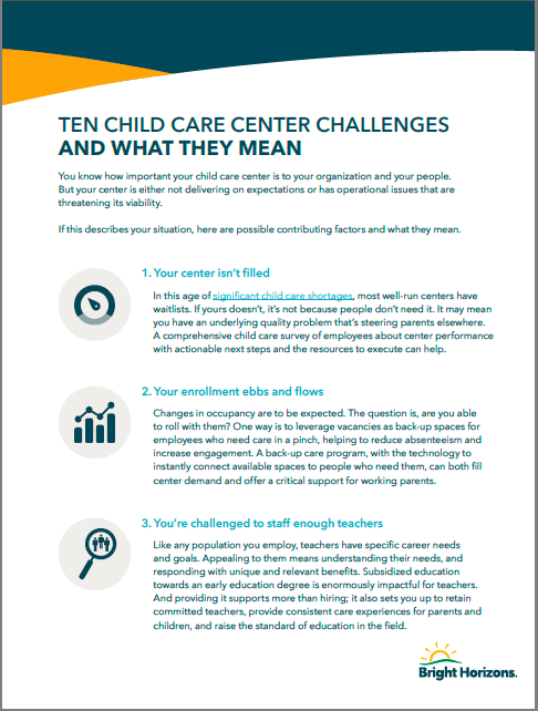 Ten Child Care Center Challenges and What They Mean
