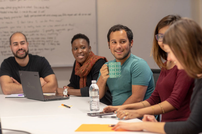 Group of diverse employees having a meeting